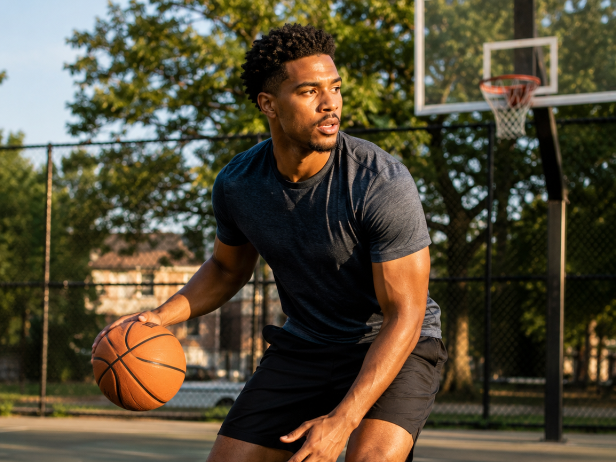 Focused, confident man in his 40s, energy and mental clarity